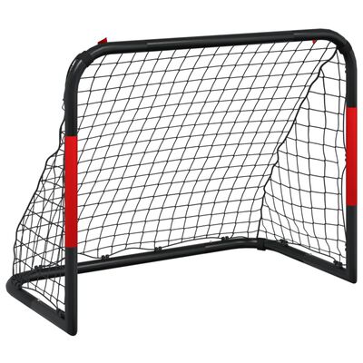 vidaXL Soccer Goal with Net Red and Black 90x48x71 cm Steel