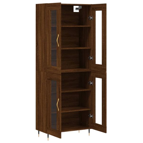 vidaXL Highboard Brown Oak 69.5x34x180 cm Engineered Wood