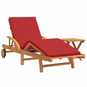 vidaXL Sun Lounger Reclining 2 pcs Red Solid Acacia Wood