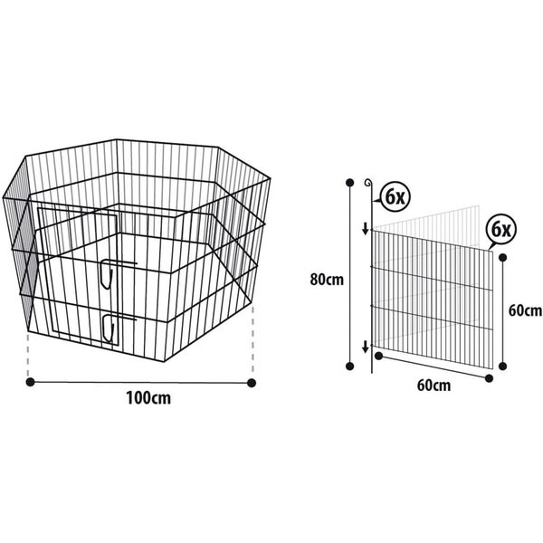 FLAMINGO Rabbit Outdoor Cage Hexagon 60x60cm
