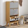 vidaXL Shoe Cabinet OLDEN Grey and Brown 55x35x120cm Solid Wood Pine