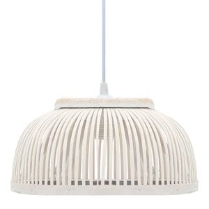 vidaXL Pendant Lamp Bamboo 40 W 34x14.5 cm Semicircle E27