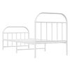 vidaXL Metal Bed Frame without Mattress with Footboard White 90x190cm