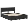 vidaXL Bed Frame with Headboard Black 160 x 200 cm Engineered Wood