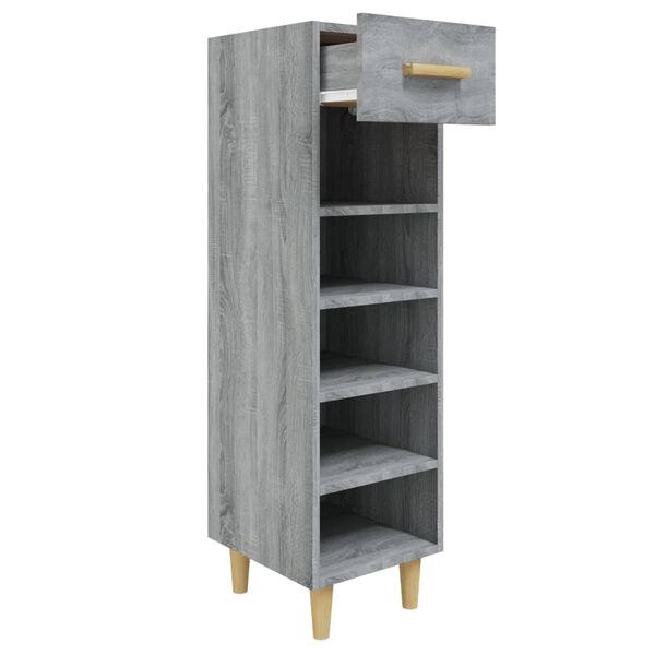 vidaXL Shoe Cabinet Grey Sonoma 30x35x105 cm Engineered Wood