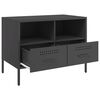 vidaXL TV Cabinets 2 pcs Black 68x39x50.5 cm Steel
