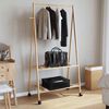vidaXL Clothes Rack with Shelves and Wheels 96x45.5x155.5 cm Bamboo