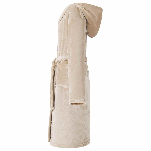 vidaXL Bathrobe Hoodie Beige M Flannel
