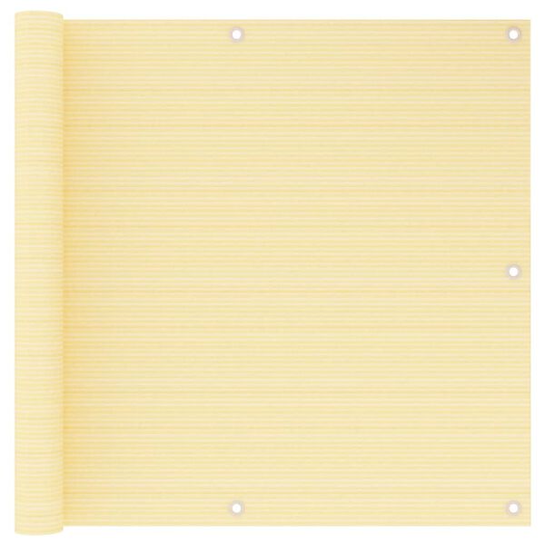 vidaXL Balcony Screen Beige 90x500 cm HDPE