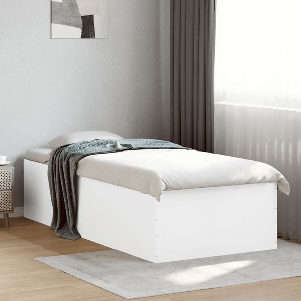 vidaXL Bed Frame without Mattress White 75x190 cm Small Single