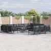 vidaXL Garden Sofa Set with Cushion 13 pcs Black Steel