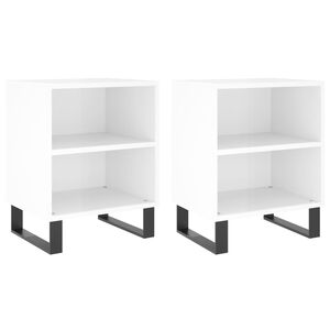 vidaXL Bedside Cabinets 2 pcs High Gloss White 40x30x50 cm Engineered Wood