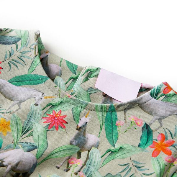 Kids' Dress with Flying Sleeves Light Khaki 104