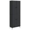 vidaXL Cabinet Set 2 pcs Black Engineered Wood