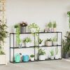 vidaXL 3-Tier Plant Stand Black 200 x 32 x 104 cm Steel