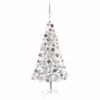 vidaXL Artificial Pre-lit Christmas Tree with Ball Set Silver 120 cm PET