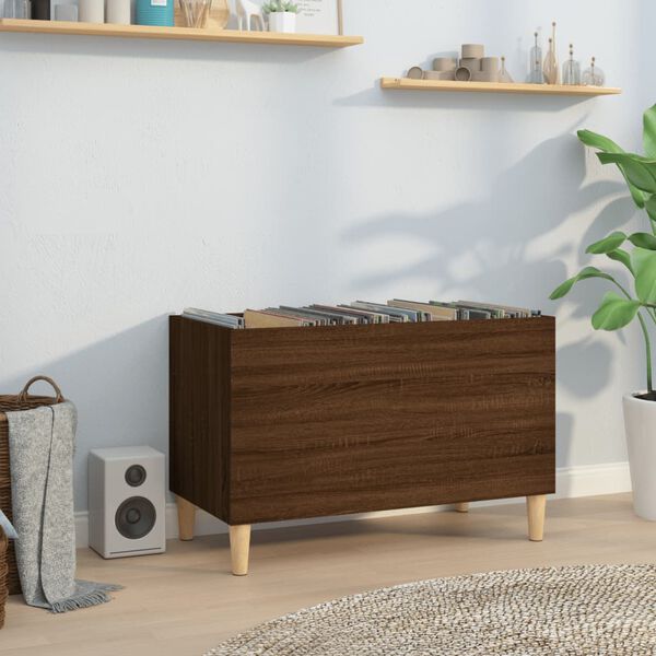 vidaXL Record Cabinet Brown Oak 74.5x38x48 cm Engineered Wood