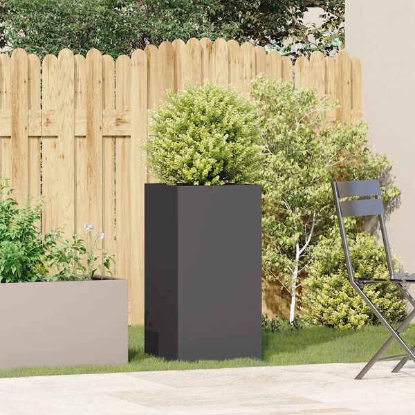 vidaXL Planter Black 40x40x80 cm Cold-rolled Steel