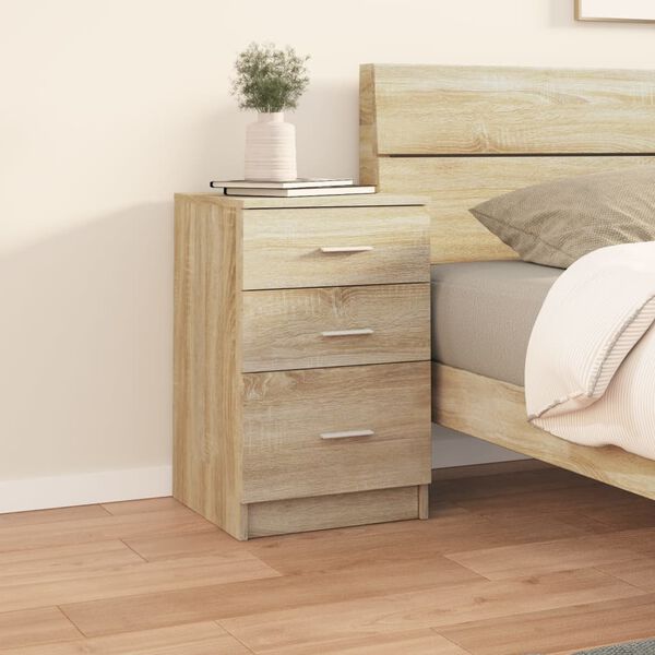 vidaXL Bed Cabinet Sonoma Oak 40x40x63 cm Engineered Wood