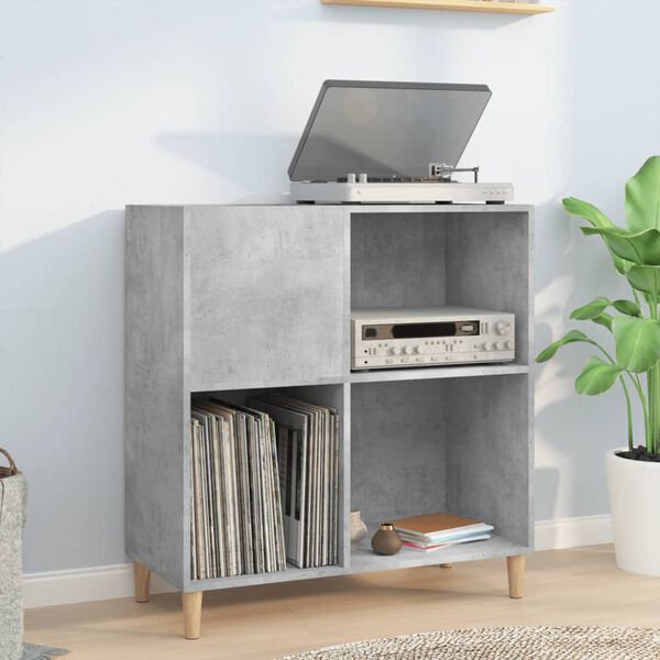 vidaXL Record Cabinet Concrete Grey 84.5x38x89 cm Engineered Wood