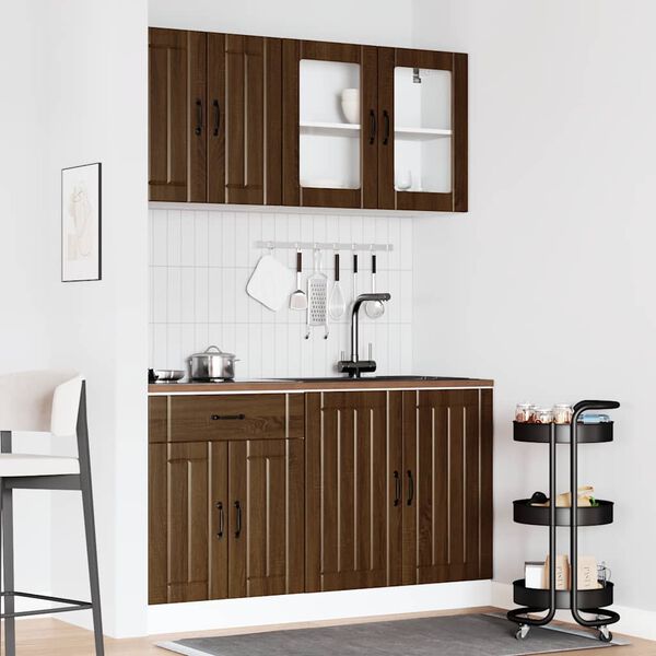 vidaXL 4 Piece Kitchen Cabinet Set Lucca Brown Oak Engineered Wood