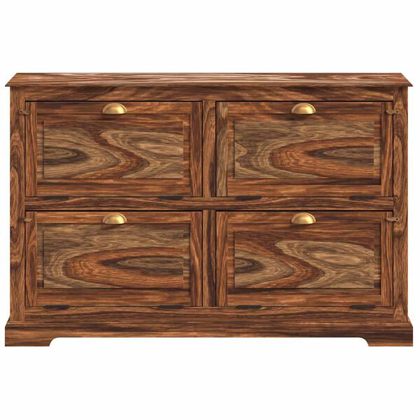 vidaXL Shoe Cabinet 140x35x90 cm Solid Acacia Wood