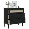 vidaXL Drawer Cabinet SENJA Rattan Look Black 80x40x80 cm Solid Wood Pine