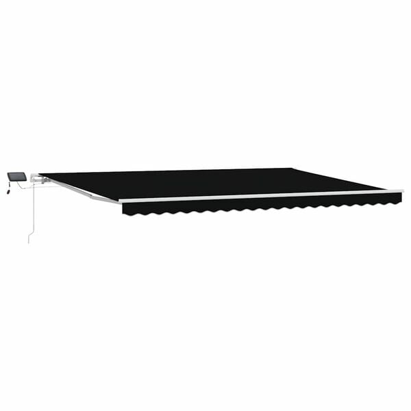 vidaXL Retractable Awning Manual Black 500 x 300 cm Fabric and Steel
