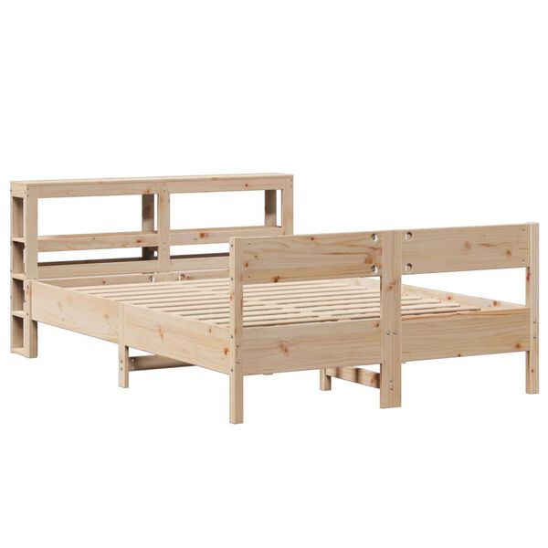 vidaXL Bed Frame without Mattress 135x190 cm Double Solid Wood Pine