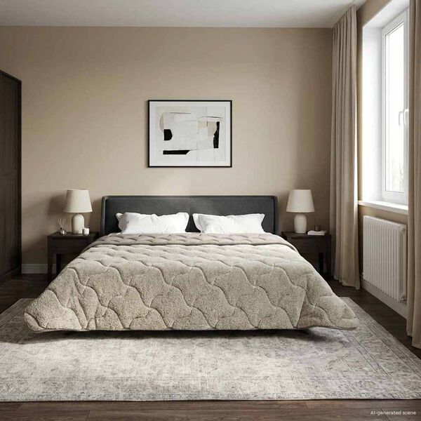 vidaXL Full Year Duvet Quilted Light grey 200 x 220 cm