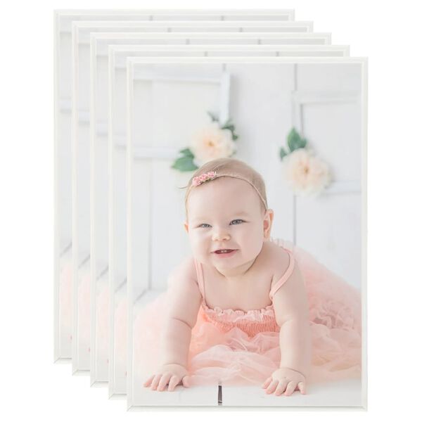 vidaXL Photo Frames Collage 5 pcs for Table Silver 21x29.7 cm MDF