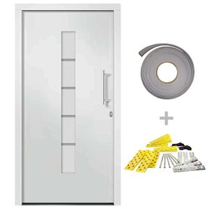 vidaXL Front Door Aluminium and PVC White 100x200 cm