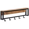 vidaXL Coat Rack 87x10x27 cm Solid Rough Wood Mango
