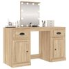 vidaXL Dressing Table with LED Sonoma Oak 130x50x132.5 cm