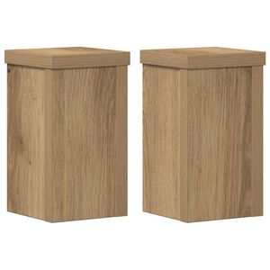 vidaXL Plant Stand 2 pcs Oak 10 x 10 x 18 cm Engineered Wood