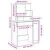 vidaXL Dressing Table with Mirror Old Wood 86.5x35x136 cm