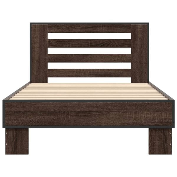 vidaXL Bed Frame without Mattress Brown Oak 90x190 cm Single