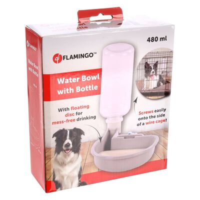 FLAMINGO Dog Water Bowl with Bottle Diza 480ml