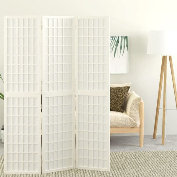 vidaXL Folding 3-Panel Room Divider Japanese Style 120x170 cm White