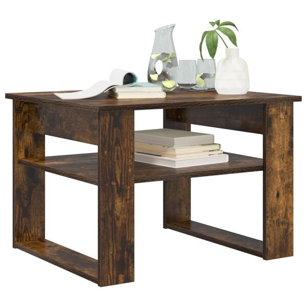 vidaXL Coffee Table Smoked Oak 64 x 54 x 44 cm Engineered Wood