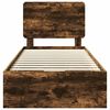 vidaXL Bed Frame with Drawer Smoked Oak 75 x 190 cm Engineer Wood