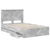vidaXL Bed Frame with Drawer Concrete Grey 120 x 200 cm Engineer Wood