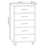 vidaXL Drawer Cabinet with Castors High Gloss White Engineered Wood