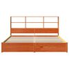 vidaXL Bookcase Bed Frame Wax Brown 180 x 200 cm Solid Pine Wood