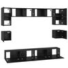 vidaXL TV Cabinet Set Wall-mounted 8 pcs Black Oak Engineered Wood