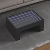 vidaXL Coffee Table with Infinity LED Black 70x50x30 cm