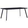 vidaXL Dining Table | Black | Tempered glass, steel | 160 cm x 80 cm x 75 cm