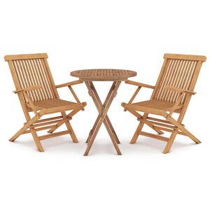 vidaXL 3 Piece Garden Dining Set Solid Wood Teak