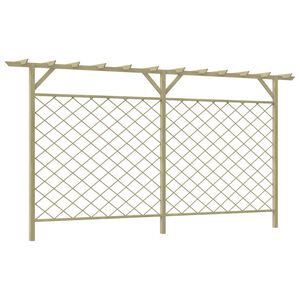 vidaXL Garden Lattice Fence with Pergola Top Wood
