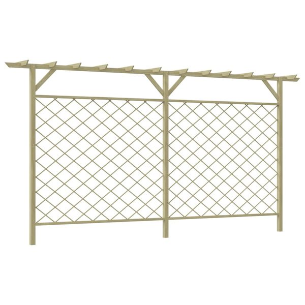 vidaXL Garden Lattice Fence with Pergola Top Wood